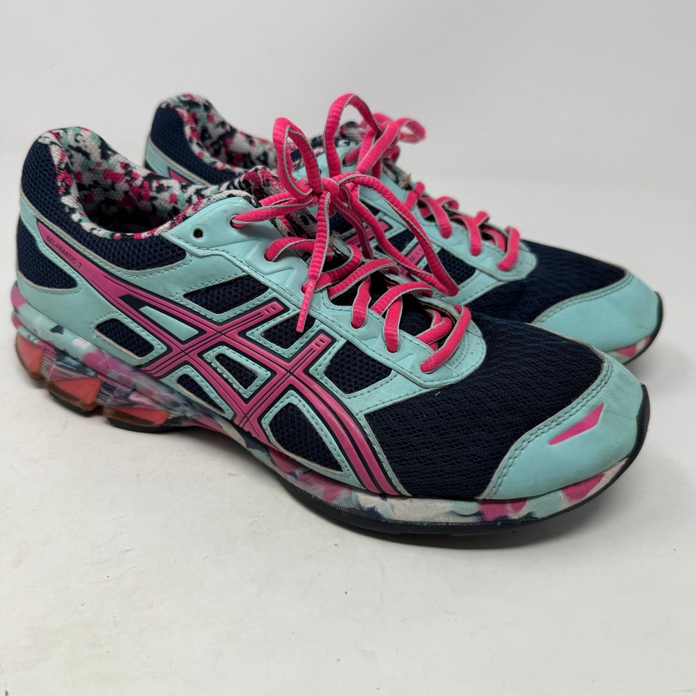 ASICS Gel-Frantic 7 Womens Running Shoes Navy Blue Pink T3A6Q Size 8.5